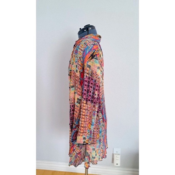 Rossi Roma Long sleeve button up crinkle blouse + Tank Twin Set Size Large - Picture 2 of 15